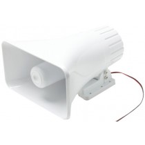 Steren 807-588 5 x 8 Inches 40W Speaker Horn White Cable