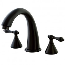 Kingston Brass KS2365AL Naples Roman Tub Filler with Metal Lever Handle, Oil Rubbed Bronze