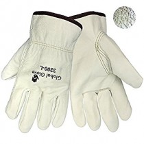 Global Glove 3200 Cow Grain Premium Grade Cow Grain Leather Driver Glove, Keystone Thumb, 3 Pair/Pkg (Large)