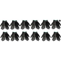 Tsunami Grip 500G Light Weight Nitrile Grip Work Gloves with Gray Nylon Shell and Black Mach Nitrile Dipped Coating on Palm and Fingers, Size Large (12)