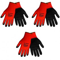 Tsunami Grip 500MF Nitrile Coated Work Gloves Sizes Small-XL, Red/Black, (3 Pair Pack) (Large)
