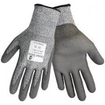 Global Glove PUG111 Grey PU on HDPE Cut Resistant (3 Pack) (Large)