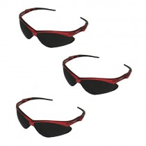 Jackson Safety V30 22611 Nemesis Safety Glasses 3020709 (3 Pair) (Inferno Red Frame with Smoke Lens)