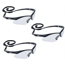 Jackson Safety V30 25676 Nemesis Safety Glasses 3000354 (3 Pair) (Black Frame with Clear Lens)