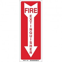Fire Extinguisher Sign, 24 x 4In, R/WHT