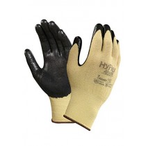 Ansell HyFlex 11-500 Kevlar Glove, Cut Resistant, Black Foam Nitrile Coating, Knit Wrist Cuff, X-Large, Size 10 (Pack of 12)