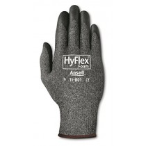 Ansell HyFlex 11-801 Nylon Glove, Black Foam Nitrile Coating, Knit Wrist Cuff, Small, Size 7 (Pack of 12)