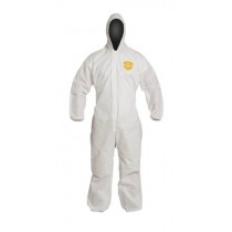 DuPont ProShield 10 PB127S Protective Coverall with Standard Fit Hood, Disposable, Elastic Cuff and Ankles, 3X-Large, White (Pack of 25)
