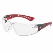 Bolle Safety 286-41080 Rush Plus Series Safety Glasses, Clear Polycarbonate Lenses, Red-Grey Temple by Bolle' Safety