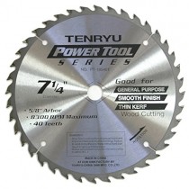 Tenryu PT-18540-T 7-1/4" Carbide Tipped Saw Blade ( 40 Tooth ATB Grind - 5/8"Ko Arbor - 0.063 Kerf)