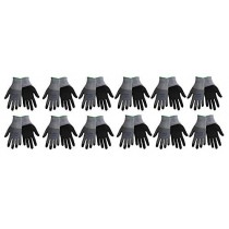 Tsunami Grip 500NFT Nitrile Coated Work Gloves Sizes Small-XL, Gray/Black, (12 Pair Pack) (Medium)