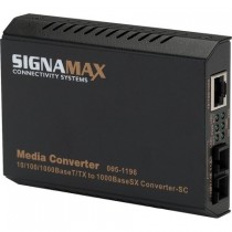 Signamax 10/100/1000BaseT/TX to 1000BaseSX Media Converter, SC/MM