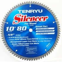 Tenryu SL-25580 10" x 80-Tooth Silencer Series Miter Saw Blade for Finish Cutting