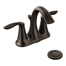 Moen 6410ORB Eva Two-Handle Centerset Lavatory Faucet with Drain Assembly, Oil-Rubbed Bronze