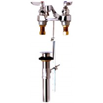 T&S Brass B-0870 Deck Mount Lavatory Faucet with 4-Inch Centers, Aerator, 1/2-Inch Npsm Male Shanks and Pop-Up Assembly