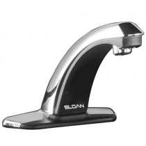 Sloan Valve EBF-85-4 Optima Plus Battery Powered Sensor Activated Electronic Hand Washing Faucet with Trim Plate for 4-Inch Centerset Sink, Chrome