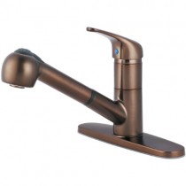 Olympia Faucets K-5030-ORB Single Handle Pull-Out Kitchen Faucet, Oil Rubbed Bronze Finish