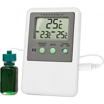 Traceable Temperature Monitoring Kit (TM-4127) Refrigerator Freezer Thermometer, Calibrated with Glycol-Encased Probe, NIST Certificate Included