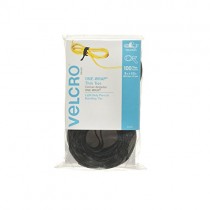 VELCRO Brand One Wrap Thin Ties, Black, 8 x 1/2-Inch, 100 Count (91140)