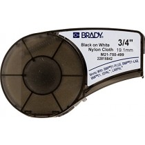 Brady M21-750-499 16' Length, 0.75" Width, B-499 Nylon Cloth, Black On White Label for BMP21, ID PAL, and LABPAL Printers